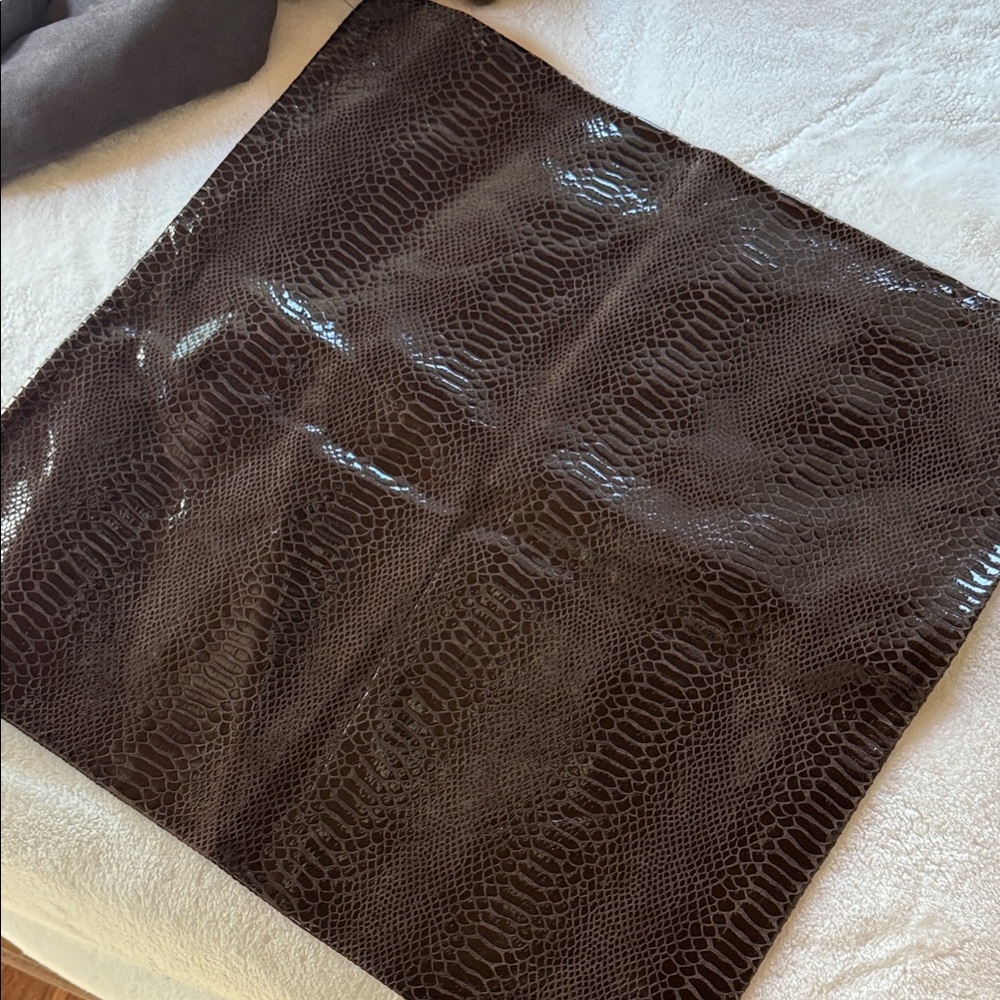 Adrienne Landau Brown Snakeskin Pillow Cover SUEDE luxury